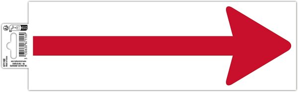 Exacompta - Art.-Nr. 67116E - 1 Klebeband. Markierungssymbol "Pfeile" rot auf weißem Hintergrund - Aus rutschfestem und UV-beständigem PVC - Maße des Paneels: 30 x 10 cm