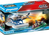 PLAYMOBIL City Action 70779 Polizei-Wasserflugzeug: Schmuggler-Verfolgung, Schwimmfähig, Spielzeug für Kinder ab 5 Jahren