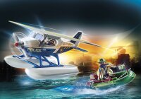 PLAYMOBIL City Action 70779 Polizei-Wasserflugzeug: Schmuggler-Verfolgung, Schwimmfähig, Spielzeug für Kinder ab 5 Jahren