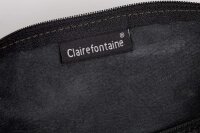 Clairefontaine 8323C Schlampermäppchen (aus echtem Leder, 21 x 6 x 6cm) 1 Stück schwarz
