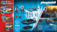 PLAYMOBIL City Action 70782 Polizei-Jetpack: Festnahme des Kunsträubers, Schwimmfähig, Spielzeug für Kinder ab 5 Jahren