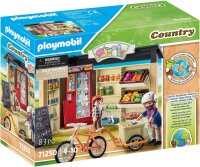 PLAYMOBIL Country 71250 24-Stunden-Hofladen, Fahrrad mit Anhänger, Lebensmittelladen für den Bio-Bauernhof, Nachhaltiges Spielzeug für Kinder ab 4 Jahren