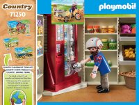 PLAYMOBIL Country 71250 24-Stunden-Hofladen, Fahrrad mit Anhänger, Lebensmittelladen für den Bio-Bauernhof, Nachhaltiges Spielzeug für Kinder ab 4 Jahren