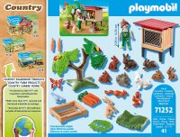 PLAYMOBIL Country 71252 Kaninchenstall, Tiere für den Bio-Bauernhof, Nachhaltiges Spielzeug für Kinder ab 4 Jahren