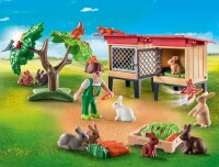 PLAYMOBIL Country 71252 Kaninchenstall, Tiere für den Bio-Bauernhof, Nachhaltiges Spielzeug für Kinder ab 4 Jahren