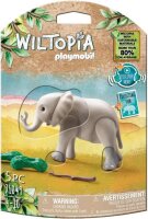 PLAYMOBIL WILTOPIA 71049 Junger Elefant inklusive vielen Zubehör und Tier-Sammelkarte mit QR-Code, ab 4 Jahren, Bunt