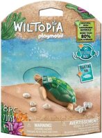 PLAYMOBIL WILTOPIA 71058 Riesenschildkröte aus nachhaltigem Material inklusive vielen Zubehör und Tier-Sammelkarte mit QR-Code und spannenden Audio-Content, ab 4 Jahren, Multi