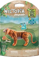 PLAYMOBIL WILTOPIA 71055 Tiger aus nachhaltigem Material inklusive vielen Zubehör und Tier-Sammelkarte mit QR-Code und spannenden Audio-Content, ab 4 Jahren, Multi