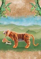 PLAYMOBIL WILTOPIA 71055 Tiger aus nachhaltigem Material inklusive vielen Zubehör und Tier-Sammelkarte mit QR-Code und spannenden Audio-Content, ab 4 Jahren, Multi