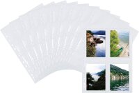 HERMA 7583 Fotophan Fotosichthüllen weiß (9 x 13 cm hoch, 10 Hüllen, Folie) mit Eurolochung für Ordner und Ringbücher, beidseitig bestückbare Fotohüllen