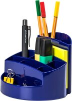 HAN Schreibtischköcher RONDO, Stiftehalter mit 9 Fächern, Schreibtisch Organizer, mit Briefschlitz und Gummifüßen, Premiumqualität, 17460-14, blau