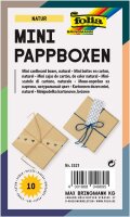 folia 3321 - Mini Geschenkboxen, Pappschachteln aus Karton, eckig, natur, 10 Stück, 7,5 x 7,5 x 4,5 cm - ideal zum Verzieren und Verschenken