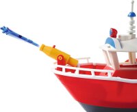 Simba 109252580 - Feuerwehrmann Sam Feuerwehrboot Titan, 32cm, schwimmendes Spielzeug-Schiff, ab 3 Jahre, bespielbar an Land und im Wasser, Badewannenspielzeug mit Wasserkan Figur, Rote