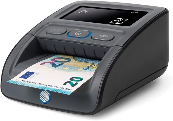Safescan 155-S — Automatischer Falschgelddetektor, der Banknoten an vier Positionen mit einer Genauigkeit von 100% verifiziert — Für mehrere Währungen, 112-0668, 15.6 x 12 x 7.6 cm