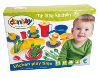 Dantoy - Küchenspielset Kinder-Küche Besteck Spielzeug buntes Spiel-Geschirr