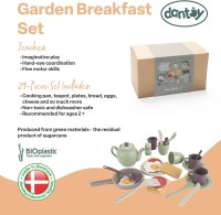 Dantoy - Green Garden Frühstücksset 29-teilig Hergestellt in Dänemark Spülmaschinenfest 2+ Jahre
