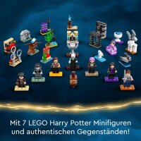 LEGO 76404 Harry Potter Adventskalender 2022 mit Brettspiel, 7 Minifiguren, Film-Szenen und Spielzeug Zubehör, magisches frühes Geschenk für Weihnachten