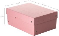 Original Falken PureBox Pastell. Made in Germany. 100 mm hoch DIN A5 pink. Aufbewahrungsbox mit Deckel aus stabilem Karton Vegan Geschenkbox Transportbox Schachtel Allzweckbox
