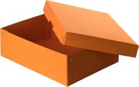 Original Falken PureBox Pastell. Made in Germany. 100 mm hoch DIN A4 orange. Aufbewahrungsbox mit Deckel aus stabilem Karton Vegan Geschenkbox Transportbox Schachtel Allzweckbox