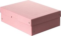 Original Falken PureBox Pastell. Made in Germany. 100 mm hoch DIN A4 pink. Aufbewahrungsbox mit Deckel aus stabilem Karton Vegan Geschenkbox Transportbox Schachtel Allzweckbox