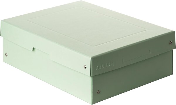 Original Falken PureBox Pastell. Made in Germany. 100 mm hoch DIN A4 grün. Aufbewahrungsbox mit Deckel aus stabilem Karton Vegan Geschenkbox Transportbox Schachtel Allzweckbox