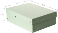 Original Falken PureBox Pastell. Made in Germany. 100 mm hoch DIN A4 grün. Aufbewahrungsbox mit Deckel aus stabilem Karton Vegan Geschenkbox Transportbox Schachtel Allzweckbox