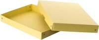 Original Falken PureBox Pastell. Made in Germany. 40 mm hoch DIN A4 gelb. Aufbewahrungsbox mit Deckel aus stabilem Karton Vegan Geschenkbox Transportbox Schachtel Allzweckbox