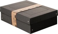 Original Falken PureBox Black. Made in Germany. 100 mm hoch DIN A4. Aufbewahrungsbox mit Deckel aus stabilem Recycling-Karton Blauer Engel Vegan Geschenkbox Transportbox Schachtel Allzweckbox