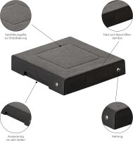Original Falken PureBox Black. Made in Germany. 25 mm hoch 120x120 mm. Aufbewahrungsbox mit Deckel aus stabilem Recycling-Karton Blauer Engel Vegan Geschenkbox Transportbox Schachtel Allzweckbox