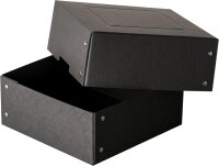 Original Falken PureBox Black. Made in Germany. 85 mm hoch 200x200 mm. Aufbewahrungsbox mit Deckel aus stabilem Recycling-Karton Blauer Engel Vegan Geschenkbox Transportbox Schachtel Allzweckbox