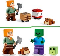 LEGO 21240 Minecraft Das Sumpfabenteuer Set, Spielzeug mit Figuren mit Alex- und Zombie-Figuren im Biom, Geburtstagsgeschenk für Kinder ab 8 Jahren