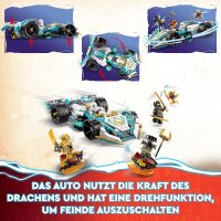 LEGO 71791 NINJAGO Zanes Drachenpower-Spinjitzu-Rennwagen, Spielzeug für Kinder ab 7 Jahren, Jungen & Mädchen, Fahrzeug-Bausatz mit Spinnfunktion und 4 Minifiguren
