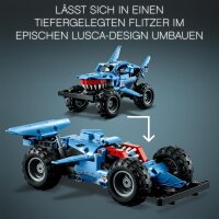 LEGO 42134 B-Ware Technic Monster Jam Megalodon Modellbausatz, 2in1 Monster Truck im Hai-Design, Spielzeug-Auto mit Rückziehmotor, Geschenk für Kinder, Jungen und Mädchen ab 7 Jahren