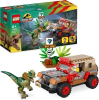 LEGO 76958 B-Ware Jurassic Park Hinterhalt des Dilophosaurus, Dinosaurier Spielzeug Set mit Figur und Jeep für Kinder ab 6 Jahren