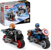 LEGO 76260 B-Ware Marvel Captain America & Black Widow Motorräder, Avengers: Age of Ultron Set, Motorrad Spielzeug für Kinder zum Bauen und Sammeln mit Figuren, Geschenk für Jungen und Mädchen ab 6 Jahren
