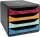 Exacompta 3104249D Premium Ablagebox MAIA mit 4 Schubladen für DIN A4+ Dokumente. Belastbare Schubladenbox mit hoher Kapazität für mehr Platz auf dem Schreibtisch Big Box Harlekin Schwarz|bunt