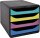 Exacompta 3104293D Öko-Ablagebox Forever Young mit 4 Schubladen für DIN A4+ Dokumente. Belastbare Schubladenbox aus 100% Recycling-Kunstsoff Blauer Engel Big Box Schwarz|Forever Young