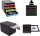 Exacompta 3104296D Premium Ablagebox mit 4 Schubladen für DIN A4+ Dokumente. Belastbare Schubladenbox mit hoher Kapazität für mehr Platz auf dem Schreibtisch Big Box Aquarel Schwarz|Pastell