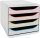 Exacompta 310913D Premium Ablagebox mit 4 Schubladen für DIN A4+ Dokumente. Belastbare Schubladenbox mit hoher Kapazität für mehr Platz auf dem Schreibtisch Big Box Black Office Harlekin Weiß|Bunt