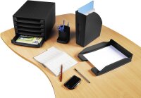 Exacompta 221014D Premium Ablagebox mit 5 offenen Schubladen für DIN A4+ Dokumente. Belastbare Schubladenbox mit hoher Kapazität für mehr Platz auf dem Schreibtisch The Box Blauer Engel schwarz