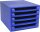 Exacompta 221101D Premium Ablagebox mit 5 offenen Schubladen für DIN A4+ Dokumente. Belastbare Schubladenbox mit hoher Kapazität für mehr Platz auf dem Schreibtisch The Box Blauer Engel kobaltblau