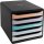 Exacompta 3094296D Premium Ablagebox mit 5 Schubladen für DIN A4+ Dokumente. Belastbare Schubladenbox aus 100% Recycling-Kunstsoff Blauer Engel Big Box Plus Horizon Schwarz|Aquarell