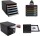 Exacompta 3097284D Premium Ablagebox mit 5 Schubladen für DIN A4+ Dokumente. Stapelbare Schubladenbox mit hoher Kapazität für mehr Platz auf dem Schreibtisch Big Box Iderama Schwarz|Himbeer