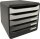 Exacompta 3097294D Premium Ablagebox mit 5 Schubladen für DIN A4+ Dokumente. Stapelbare Schubladenbox mit hoher Kapazität für mehr Platz auf dem Schreibtisch Big Box Shades Of Grey Graustufen