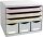 Exacompta 306913D Ablagebox Harlekin Querformat mit 6 Schubladen für DIN A+ Dokumente. Belastbare Schubladenbox mit hoher Kapazität für mehr Platz Store Box Blauer Engel Weiß|Bunt