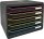 Exacompta 308914D Ablagebox Harlekin mit 5 Schubladen für DIN A4+ Dokumente. Belastbare Schubladenbox mit hoher Kapazität für mehr Platz auf dem Schreibtisch Big Box Plus Horizon Schwarz|Bunt