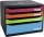 Exacompta 315798D Ablagebox Iderama Querformat mit 4 Schubladen für DIN A+ Dokumente. Belastbare Schubladenbox mit hoher Kapazität für mehr Platz Big Box Plus Horizon Blauer Engel bunt