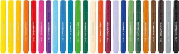 Eberhard Faber 551224 - Colori Filzstifte in 24 Farben mit 2 mm Mine, Farbstifte für flächiges Malen, Illustrieren und Kolorieren