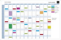 Exacompta Jahresplaner mit ewigem Kalender magnethaftend abwischbar mit Zubehör 900 x 590 mm