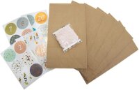 folia 9402 - Adventskalender-Set mit 24 lebensmittelechten Papiertüten naturfarben, Kordel und Zahlensticker